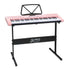 61 Key Lighted Electronic Piano Keyboard Organ LED Electric Holder Music Stand Pink